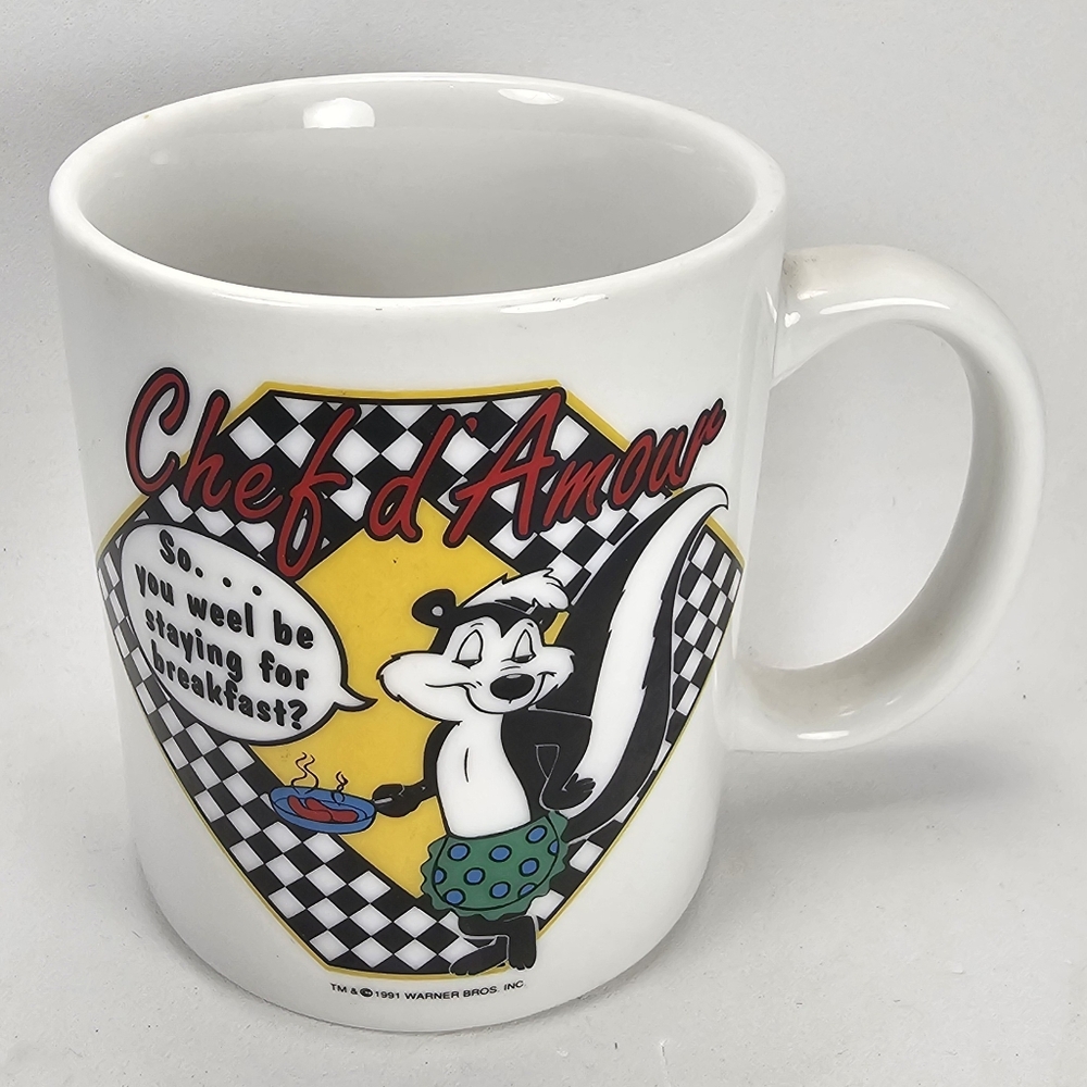 Retro 1991 Chef d’ Amour Mug Pepe Le Pew by Warner Bros